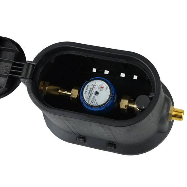 L315A Nylon water meter box with brass lockable ball valve and brass nipple
