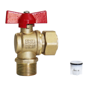 BW B80 Kuningan Angle Ball Valve Kanthi Red Butterfly Handle (1)