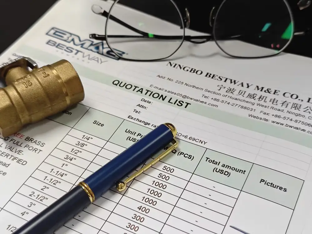 Bmag Valve Quotation Sheet